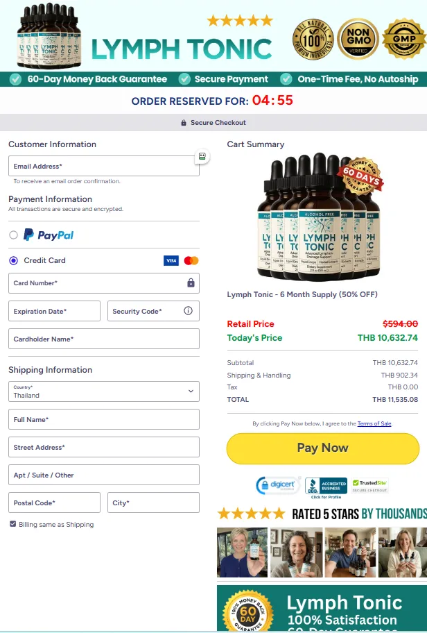 lymph tonic order form